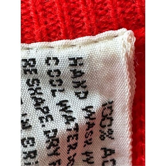 Albee women’s vintage 70s red white bowling cardigan sweater retro v-neck - Picture 8 of 8